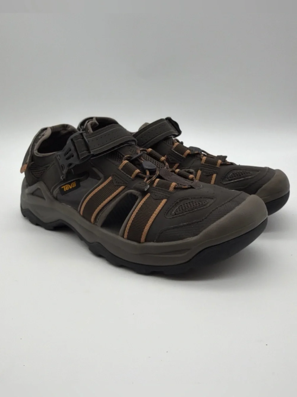 Teva Men's 10 Omnium 2 Water Sandals Brown Closed Toe Hiking Outdoor